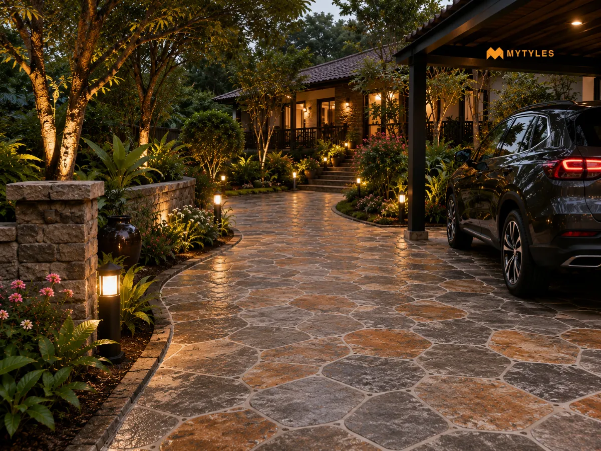 Beige Digital Parking Floor Tiles